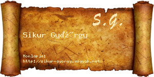 Sikur György névjegykártya